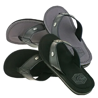 New Mens Leather Summer Urban Beach Casual Holiday Toe Post Sandals Flip Flops • £9.95