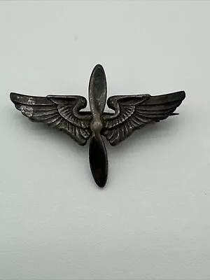 WWII US Army Air Force Wing Sterling Pin Badge • $0.99