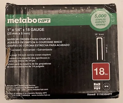 Metabo 11103SHPT Electro Galvanized Narrow Crown Staples 1” X 1/4” X 18 Gauge • $25