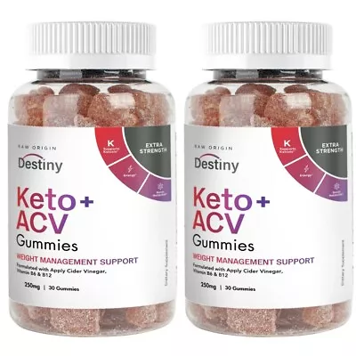 (2 Pack) Destiny Keto + ACV Weight Loss Gummies To Burn Fat For Energy 60ct • $24.95