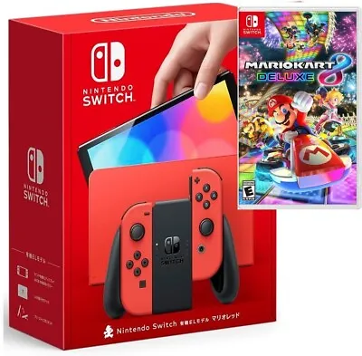 Nintendo Switch - OLED Model (Sw Oled) Mario Red Edition W/ Mario Kart 8 Bundle • $329.99