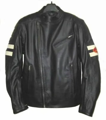 Moto Guzzi Motorbike Leather Jacket In Cow Hide /5 Protection Armour Inside • $166.50