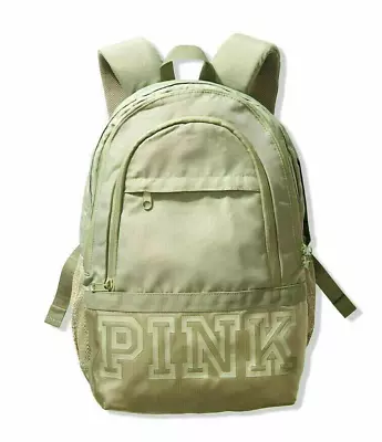 Nwt Pink Victoria's Secret Shale Green Backpack Collegiate Campus Laptop Bag • $44.95