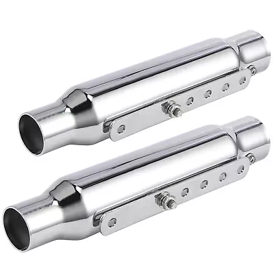 2x Motorcycle Muffler Exhaust Pipe Silencer Slip Bracket For Chopper Cafe Racer • $54.95