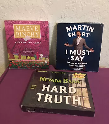 Lot 3 Audio Books New Nevada Barr Preowned Martin Short & Maeve Binchy • $14.25