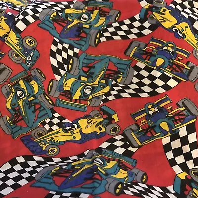 VTG 80s Novelty Formula One Indy Race Car Finish Line Checkered Flag BTFQ • $7.99