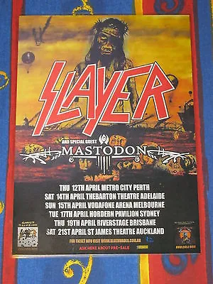 SLAYER - MASTODON - 2007 Australian Tour Promo Poster • $15.95