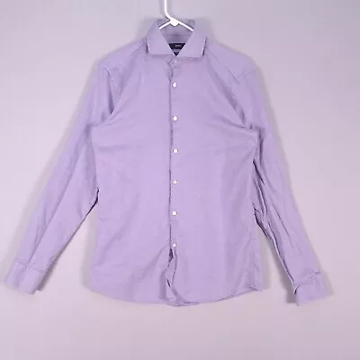 Hugo Boss Shirt Mens 15.5 34/35 Purple Button Up Sharp Fit Dress Formal  • $24.99