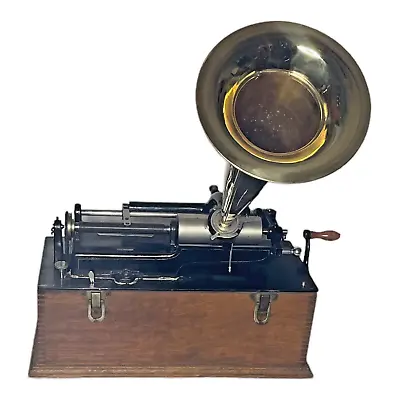 Antique Working 1898 EDISON Home Phonograph With Horn (probably Not Original) • $649