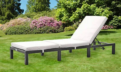 Rattan Day Bed Sun Lounger Recliner Chair Garden Furniture Patio Terrace • £78.19