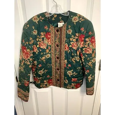 Vintage Vera Bradley Greenbriar Floral Quilted Jacket Size Small • $45