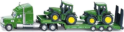 Siku 1837 Low Loader With 2 John Deere Tractors 1:87 Metal/Plastic Folding Tail • £22.99