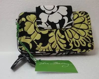 VERA BRADLEY Smartphone Wristlet For IPhone NWT BAROQUE BLACK WHITE YELLOW ZIP • $22.99