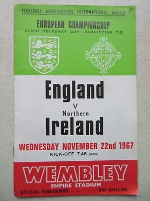 £1.99 • Buy ENGLAND V NORTHERN IRELAND FOOTBALL PROGRAMME 1967 EUROPEAN CHAMPIONSHIP