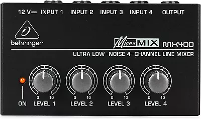 £29.99 • Buy Mixer Behringer MX400 Micromix Low Noise 4 Channel Mono Line Audio Keyboard New