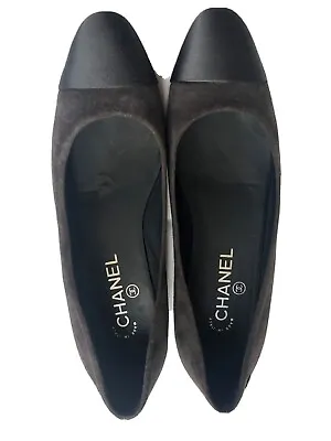 $280 • Buy Chanel Ballet Flats Suede And Satin Shoes Size 38 (7AU)