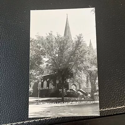 1940's Photo Postcard--MINNESOTA--Montevideo--Our Saviors Lutheran Church Street • $1.95