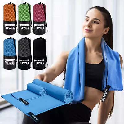 Microfiber Gym Sports Towel Absorbent Quick Dry For Yoga Beach Travel Camping • $6.95