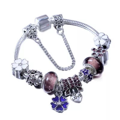 Fashion 6 Color Flower Bracelet Murano Glass Beads Women DIY Jewelry Gift Hot • £5.93