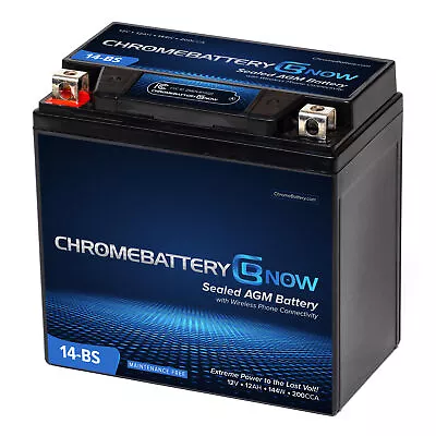 YTX14-BS Wireless Smartphone Connectivity Motorcycle Battery 12 Volts 12Ah • $62.50