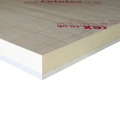 Thermal Insulated Plasterboard Celotex 2400x1200 37.5mm PL4000 - Multi Quantity • £462.22