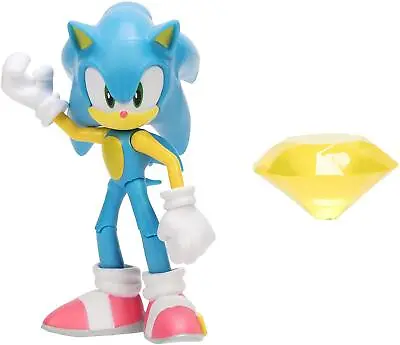Sonic The Hedgehog 4 Inch Figure | Modern Sonic With Yellow Chaos Emerald • $17.99