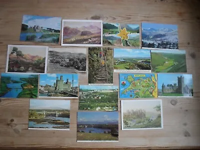 Job Lot 17 X Mid And North Wales Postcards - Menai Bridge Aberystwyth Snowdon • £5.60