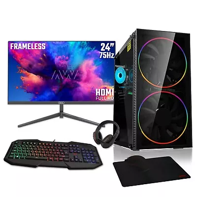 Gaming PC 24   Bundle Core I5 16GB RAM SSD + 1TB HDD Nvidia GTX 1650 Win10 Set • £579.99