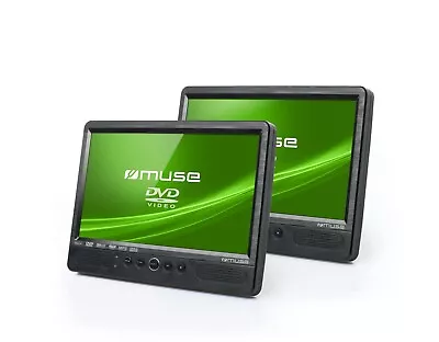 10.1  Twin Car DVD Players LCD Muse M-1095CVB Remote Controls Rechargeable MP3 • £229.99