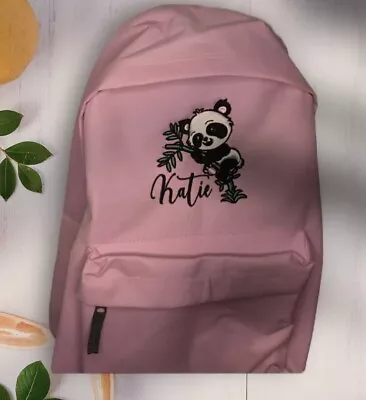 Personalised Embroidered Bag  Backpack School Bag Nursery Bag Baby Panda • £24.99