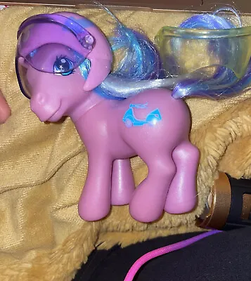 Vintage G3 My Little Pony 2002 Pink Scooter Sprite Toy Figure WITH HELMET RARE • £12.99