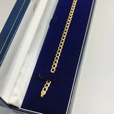 9ct Carat Gold Curb Bracelet In Jewellery Box Gift Present Hallmarked  • £230