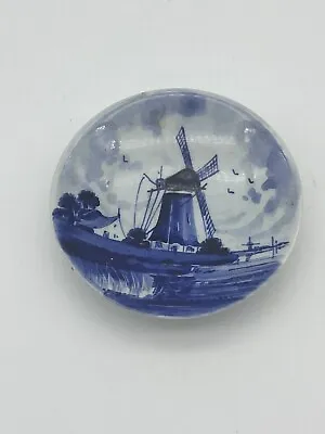 Delft Plate Wallhanging 3  Holland Schoonhaven Hand Painted Windmill • $12.99