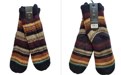 Stance Toasted Slipper Crew Socks With Grippers Burgundy Multi Mens Large Nwt • $17.07