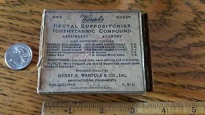 1880 To  90 Wampole's Rectal Suppositories    Quack Medicine Antique Medication  • $50