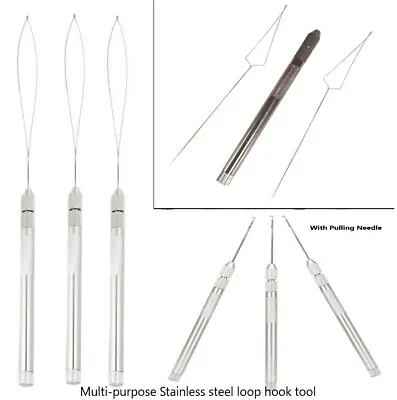 Multi-Purpose Stainless Steel Nano & Micro Ring Pulling Loop Tool Hair Extension • £9.99