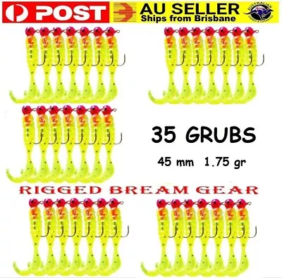 35 Rigged Soft Plastic Fishing Lure Tackle  Curly TAIL Hooks Bream Bass Lures • $11.99