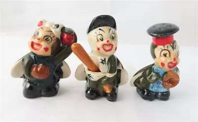 Vintage Japan Porcelain Baseball Player Figural Salt & Pepper Condiment Set • $15