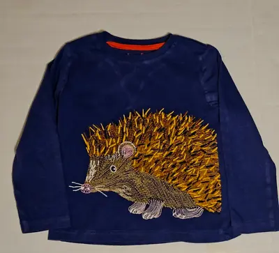 Mini Boden Superstitch Shirt Porcupine Hedgehog Long Sleeve. 2-3Y • $10.99