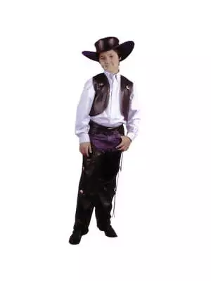 Child's Black Cowboy Leather Chaps & Vest Costume • $39.99