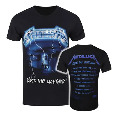 Metallica T-Shirt Ride The Lightning Tracks Rock Band New Black Official • £15.95