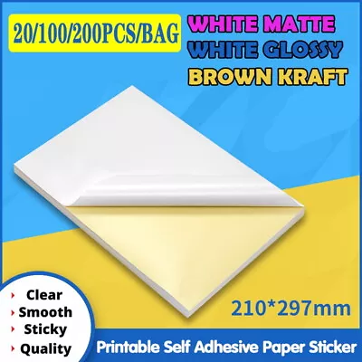 A4 Self Adhesive Sticker Paper Sheet Label Laser Inkjet Print Mailing Address AU • $5.95