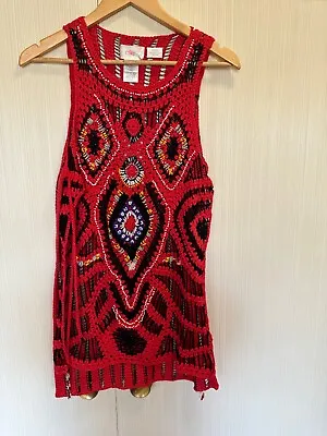 Camilla Hand Made Size M Brand  New RRP $329.00 Crochet Top Red • $79