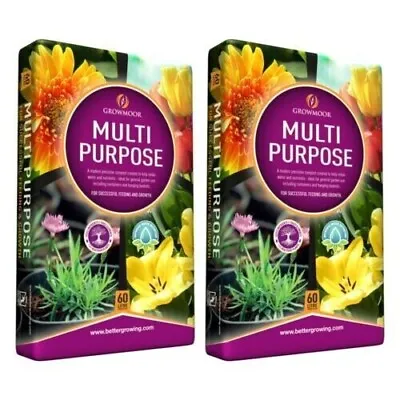 2x60L Growmoor Multi Purpose Garden Potting Compost - FREE & FAST DELIVERY • £19.99