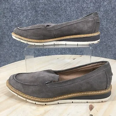Adam Tucker By Me Too Shoes Womens 8.5 Casual Slip On Moc Loafer Grey Suede • $20.99
