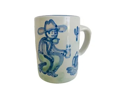 Vintage MA Hadley Stoneware Pottery Cowboy Campfire Drinking Coffee Mug Cup • $39.95