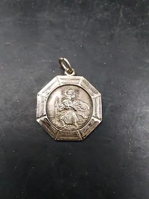 Vintage Georg Jensen Silver St Christopher Medal Pendant • $41.08