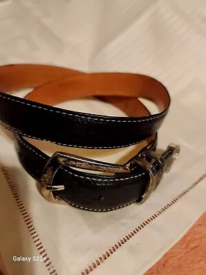 Martin Dingman Belt Genuine Black Saddle Leather Made By Hand Sz.36  • $28