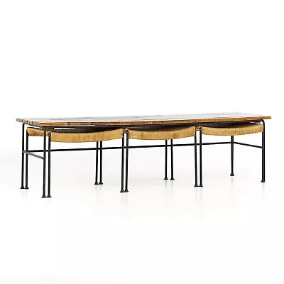 Arthur Umanoff For Raymor Mid Century Iron Bench With Nesting Stools • $4247