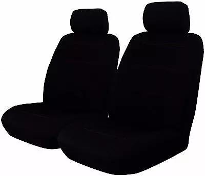 Wet N Wild Neoprene Airbag Safe Front Pair Black Car Seat Covers - Red Stitch • $89.99